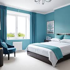 aqua blue shades tones for bedroom