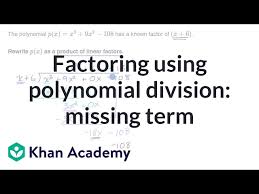 Factoring Using Polynomial Division