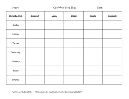 Chart Your Meals Day By Day By Jared Grenier Teachers Pay