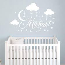 Choose your favorite baby names designs and purchase them as wall art, home decor, phone cases, tote bags, and more! Amazon Com Personalized Clouds Moon Decal Stars Nursery Decals Art Wall Vinyl Sticker Nursery Name Wall Decal Boy Name For Son S Nursery Wall Decor Custom Baby Boy Name Wall Decal Vs52 Handmade