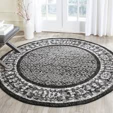 safavieh adirondack black silver area rug round 6
