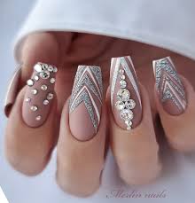 latest nails with rhinestones designs