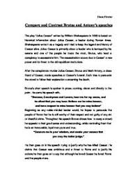 Compare And Contrast Brutus And Antonys Speeches Gcse English