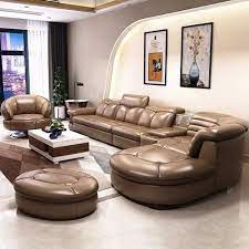 wooden designer leather sofa set