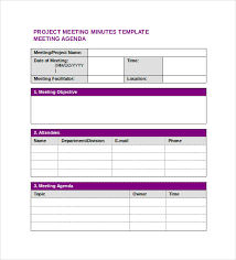 Sample Project Meeting Minutes Template 13 Documents In
