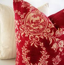 Red Toile Pillow French Country Toile