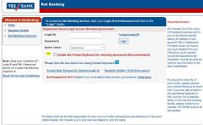 accessing yesbank banking with