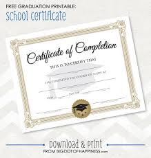 Free Printable Graduation Certificate Big Dot Of Happiness