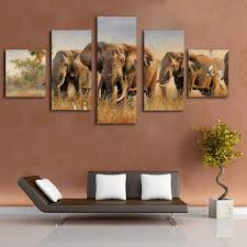 5 Pieces Wall Art Elephant Canvas