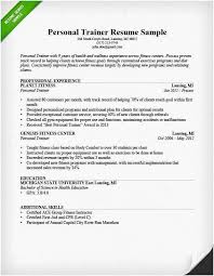 Personal Trainer Resume Intended For Professional Resumes