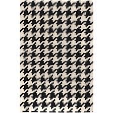 houndstooth rug black and white