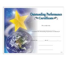 Outstanding Performance Certificate Jones School Supply