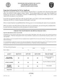 drivers license vision test fill out