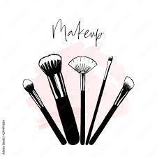 makeup banner with brushes template