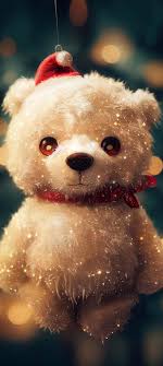 christmas teddy bear iphone wallpaper