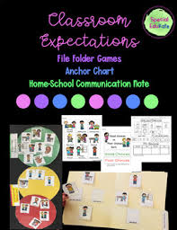 Classroom Rules File Folders Anchor Chart Home School Communication Note