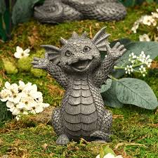 Small Happy Garden Dragon Statue