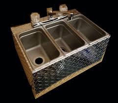 Small Cart Size 3 Compartment Sink