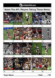 Question sheet of afl trivia quiz. Afl 004 Coaches As Players Quiznighthq