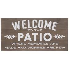 Welcome To The Patio Wood Wall Decor