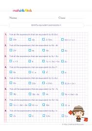 Algebraic Expressions Worksheets For