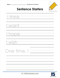 sentence frames worksheets 15