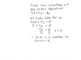 Linear Equation 5x 4y 8