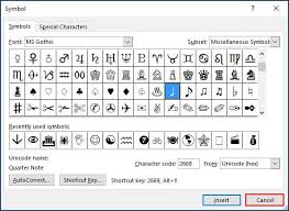 Unicode, however has over 136000 (out of 1114112) assigned codepoints (as of now, more are added regularly) including 544 musical ones. How To Insert Music Symbols In A Word Document