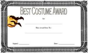 Halloween Costume Certificate Template 7 Best Designs