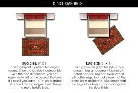 what size rug for a king bed chart
