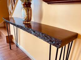 Custom Console Table Live Edge Finished