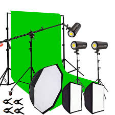 Chroma Key Greenscreen Videography Studio Lighting Stream Video Light Background Backdrop Set Packag