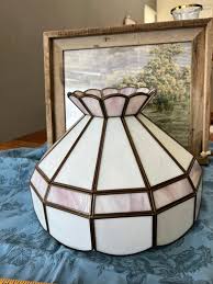 Vintage Large Stained Glass Lampshade