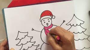 Vẽ người tuyết đơn giản— drawing snowman - YouTube