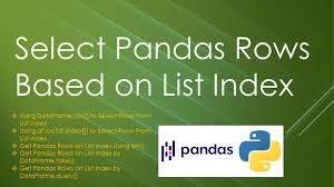 pandas select rows based on list index