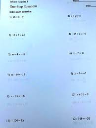 Solved Name Infinite Algebra One Step