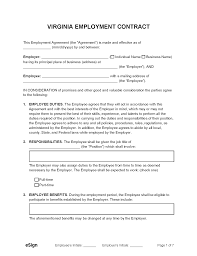 virginia employment contract templates