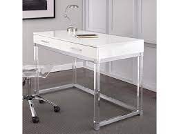 Monarch gray industrial office desk monarch gray industrial office desk. Steve Silver Everett Two Drawer Writing Desk With Acrylic Base Wayside Furniture Table Desks Writing Desks