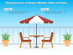 Restaurant Icon Of Outdoor Wooden Table