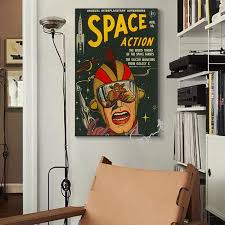 Vintage Comic Book Covers Poster