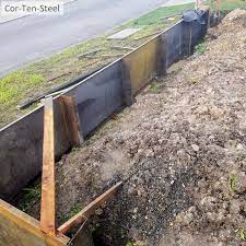 Corten Retaining Wall Steel Post