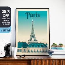 Print Paris Skyline France Wall Art