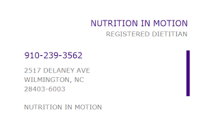 1174800577 npi number nutrition in