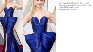 Blu armani in vendita in abbigliamento e accessori: Oscar 2018 Nicole Kidman Best Dressed Abito Blu Armani