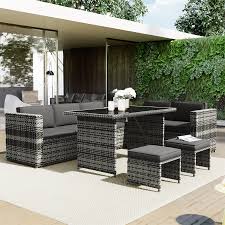 pe rattan garden patio corner sofa set