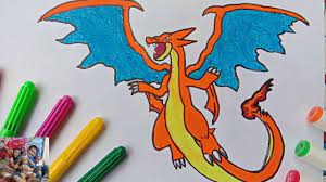 Vẽ Pokemon rồng lửa Charizard mega i - How to draw Pokemon Charizard -  YouTube