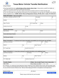 texas motor vehicle form fill out