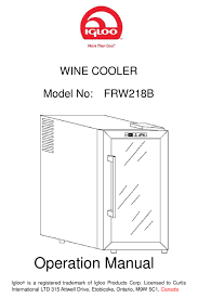 igloo frw218b operation manual pdf