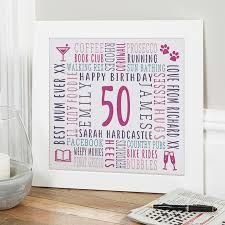 50th birthday personalised gifts for