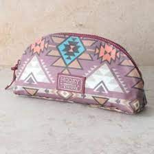 hooey maroon aztec makeup bag